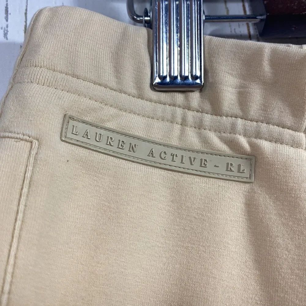 Lauren Active Ralph Lauren Cream Drawstring Capri Pants Size L Athleisure Casual - Picture 2 of 16